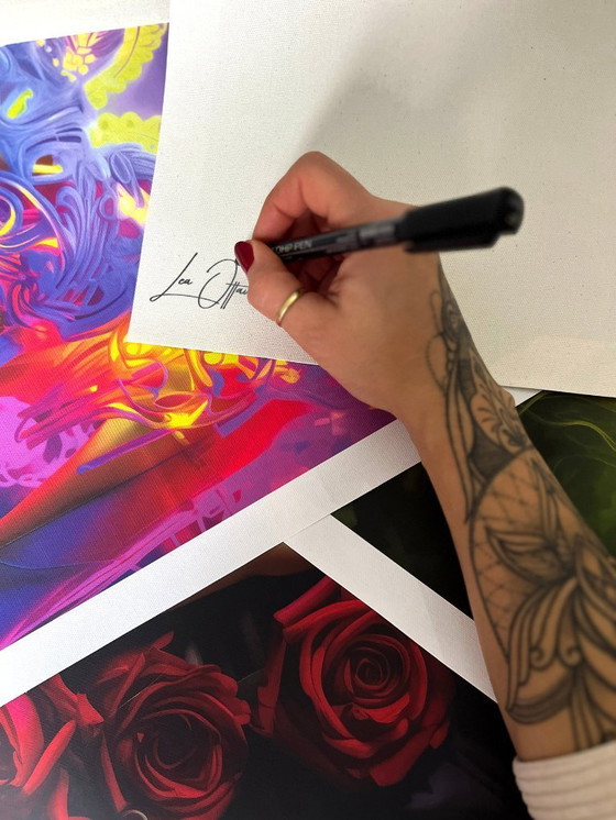 Image 1 of Léa OTTAVI - Striking Red Elegance - Artist's Canvas