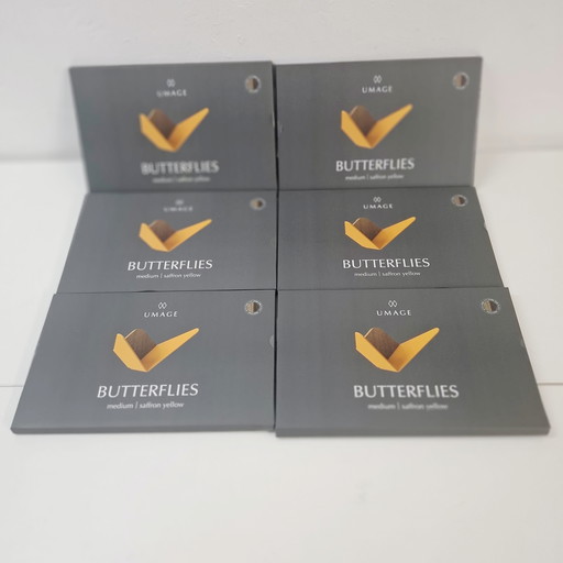 6 x Mariposas Umage de color amarillo azafrán mediano. Artículos nuevos. 