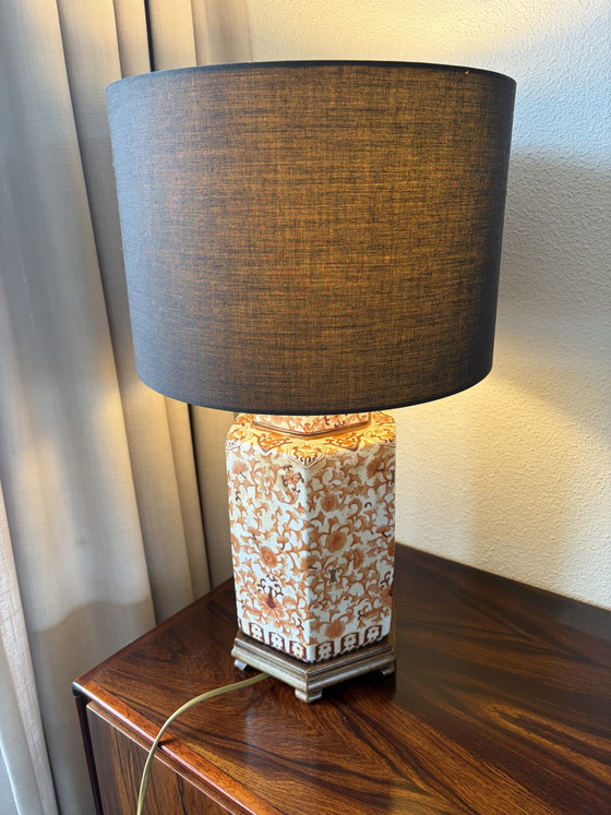 Antiek Vintage Chinese gemberpot lamp – Tafellampen, Ceramic, Textile (photo 6 of 8)