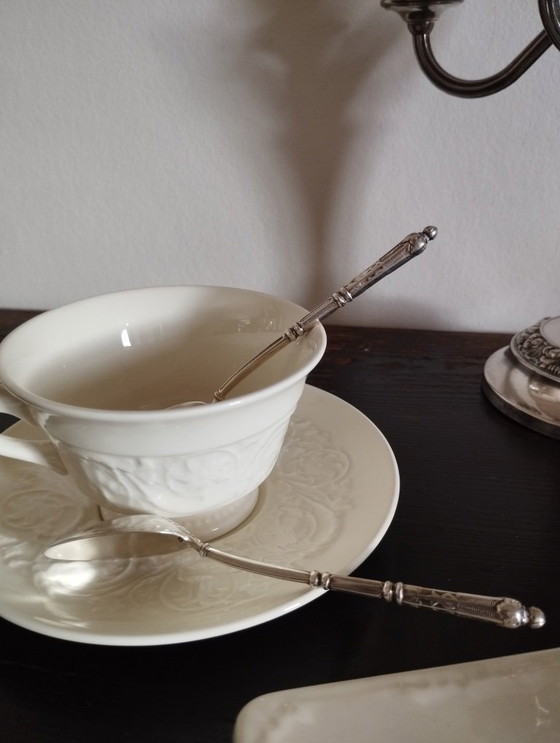 Image 1 of 6 cucchiaini in metallo argentato, stile russo S.F.A.M.