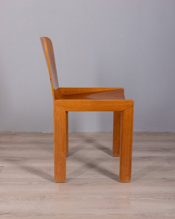 Image 1 of SET OF 4 VINTAGE WOODEN CHAIRS FROM THE 1970s, DESIGNED BY AFRA AND TOBIA SCARPA FOR MOLTENI