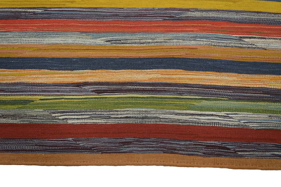 Image 1 of Handwoven Designer Kilim Fars - 250 X 162 Cm - Modern Stripes & Natural Colors