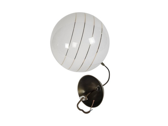Image 1 of Suspension globe Massive - Style Hollywood Regency - Opaline - Belgique - Années 70
