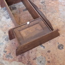 Vintage hanging wardrobe, dark wood wall cabinet, chest of drawers for nursery