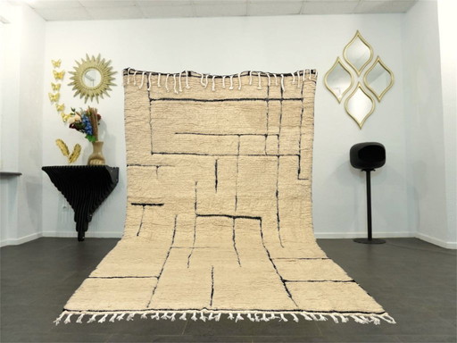Berberteppich - 310 cm x 193 cm - weiße Wolle