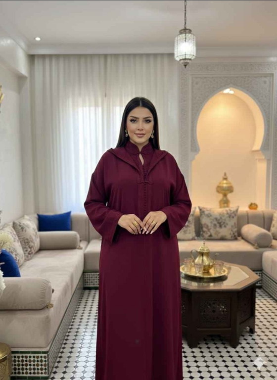 Image 1 of Haute Couture marokkanische Djellaba – handgefertigtes Randa & Aakad Finish