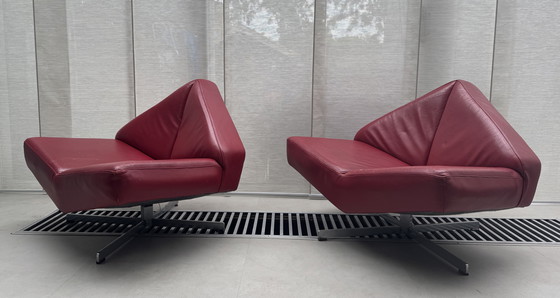 Image 1 of 2 rare Edition Schmieder Brasilia leather designer swivel armchair