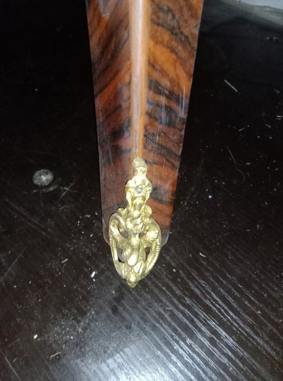 Image 1 of Louis XV marquetry commode with gilt bronze mounts and marble – late 19th century