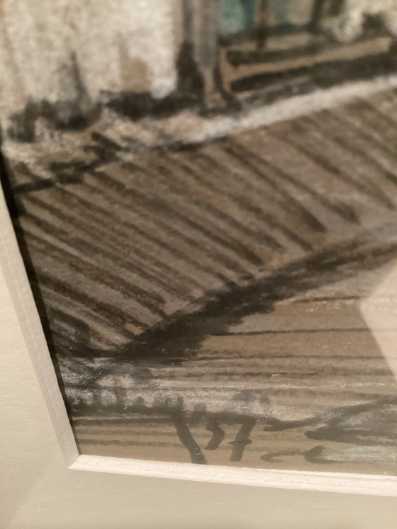 Romain Malfliet - „Begynhof Gent“ Handsignierte Radierung (Luxusausgabe VI). – Kunst, Glas, Papier (photo 4 of 6)