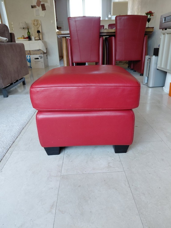 Image 1 of Ledersessel mit passendem Hocker (Fußhocker/Pouf)
