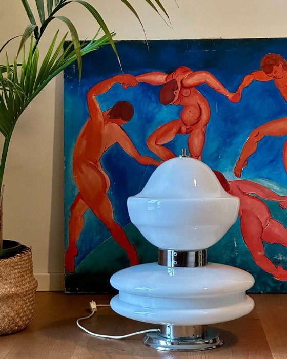 Image 1 of Grande lampe de table en verre de Murano, style milieu du XXe siècle, par Nason pour Mazzega – Italie des années 1970