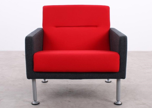 Coalesse Sidewalk High Back Armchair Orange Red