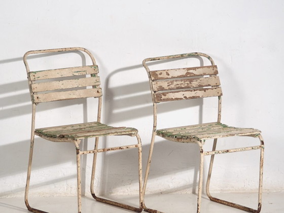 Antique white garden chairs (c.1920). Set of 2 pieces #35 – Iron (photo 2 of 40)