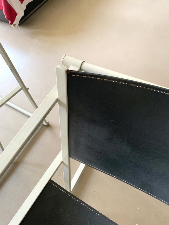 Juego de 2 sillas Cube Pastoe FM60 – Radboud van Beekum – Arnés de cuero gris – Sillones, Leather, Metal (photo 12 of 17)
