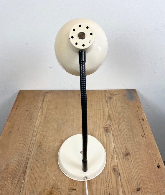 Image 1 of Beige Industrial Gooseneck Table Lamp, 1960s