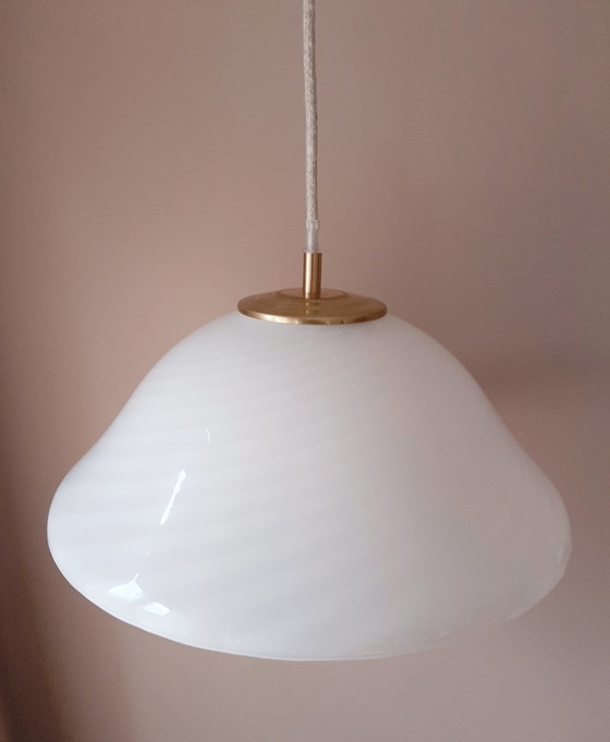Image 1 of Vintage Murano Swirl Glazen Hanglamp