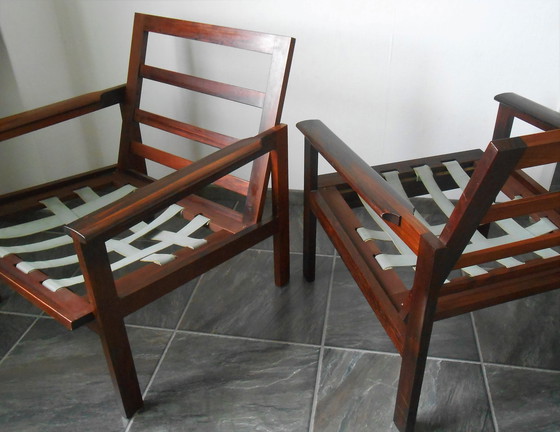 Image 1 of Illum Wikkelsø Rosewood Armchairs For Niels Eilersen (2)