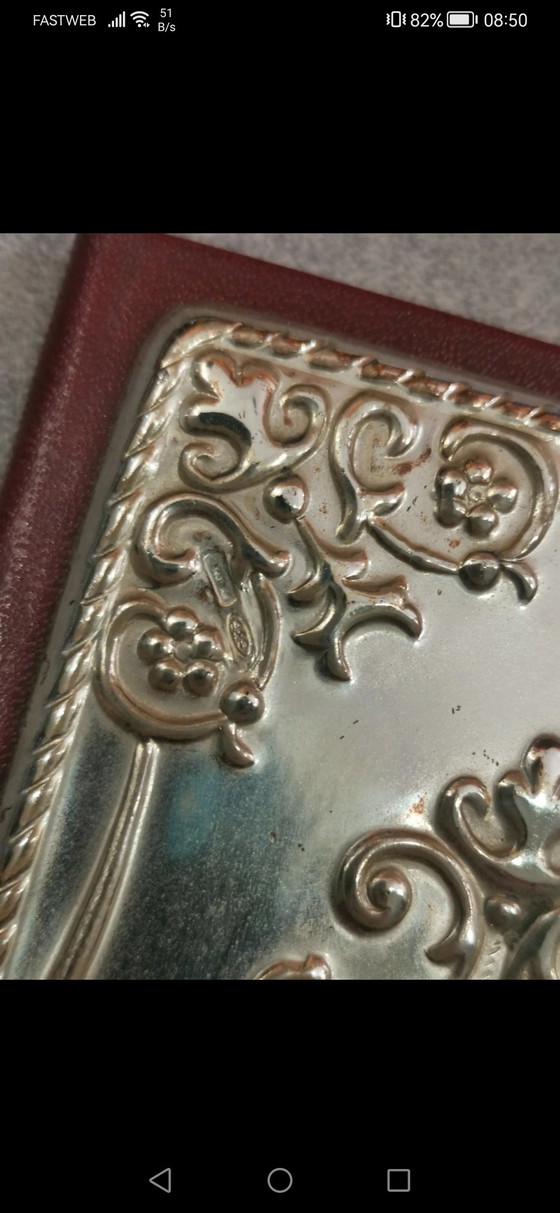 Image 1 of Lot de 2 agendas vintage fabriqués en Italie, l'un en argent 925 et l'autre en laminé.