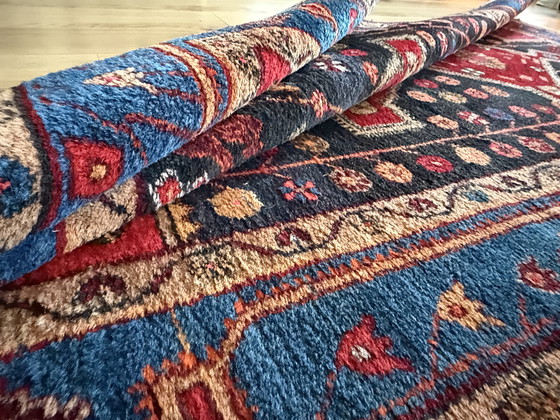 Image 1 of Vintage hand-knotted rug with geometric power | 254 × 155 cm