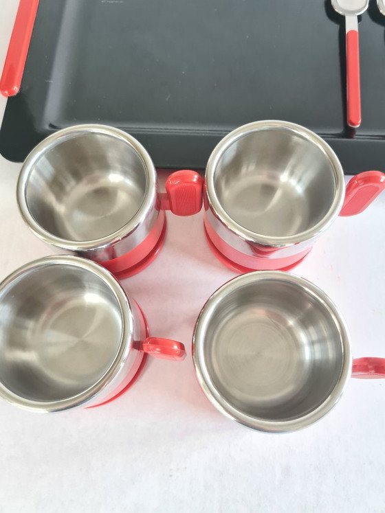 Morinox Italy Tablett-Set mit 4 Tassen, Untertassen, Löffeln – Tafelgeschirr, Plastic, rvs (photo 5 of 10)