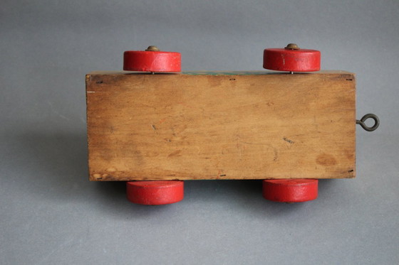 Image 1 of Vintage wooden wagon, hand-painted