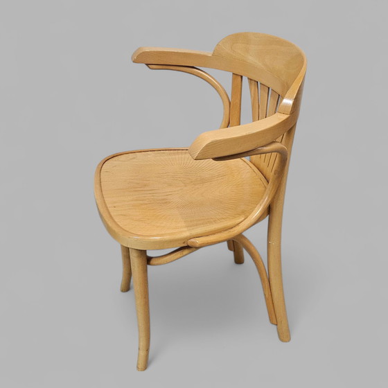 Image 1 of 4er Set Mid Century Armlehnenstühle Stühle Thonet No 24 Mobiliar