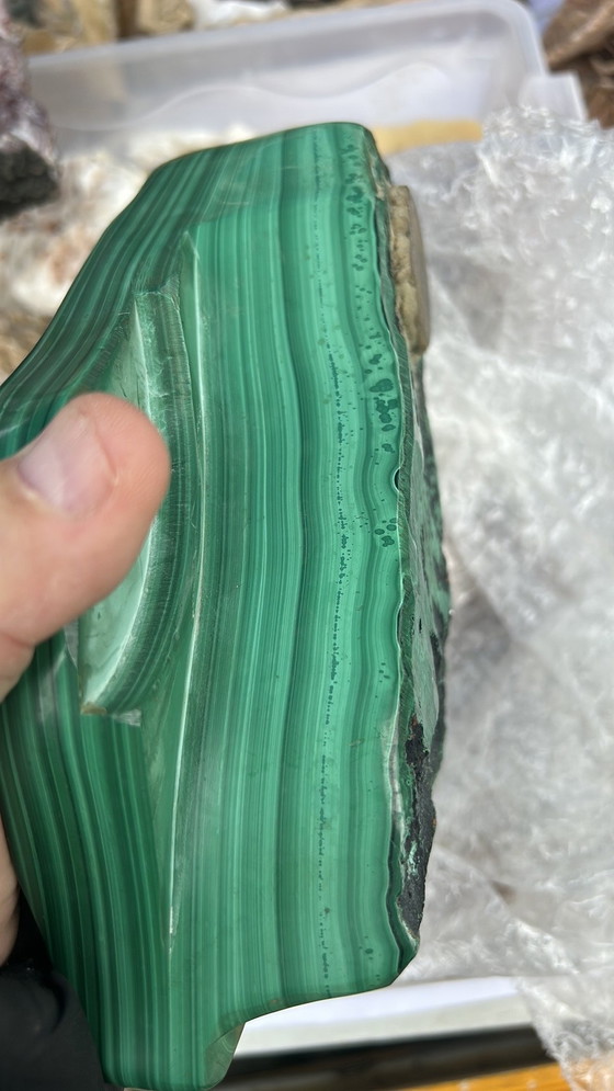 Image 1 of Schmucktablett und Eier aus Malachit