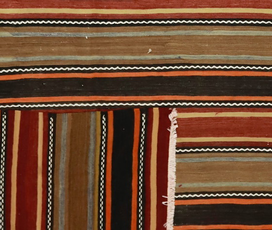Tappeto turco vintage Yoruk Kilim 336x173 cm – Grande tappeto in lana tessuto a mano con motivo a righe, (photo 10 of 10)