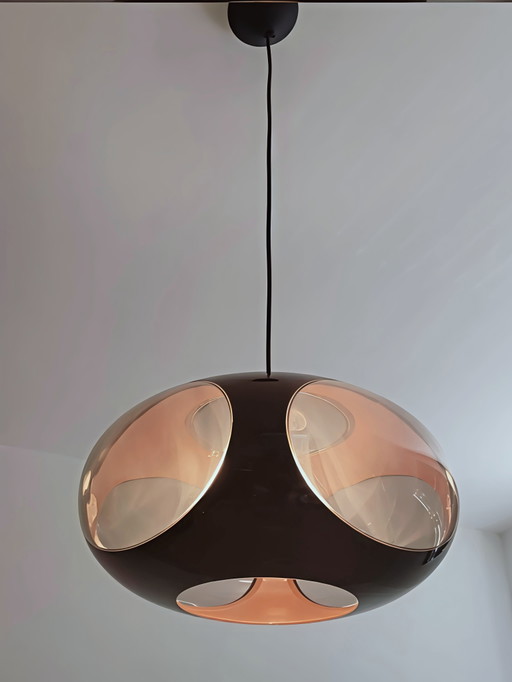 Prachtige Space Age Hanglamp 'Dijkstra stijl' – Jaren 70 Oranje/Bruin