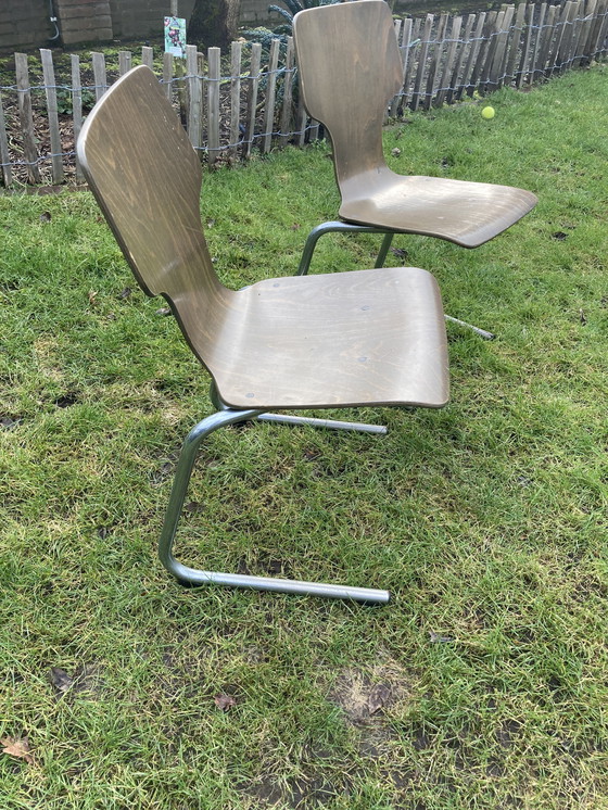 Image 1 of Stapelstoelen sledestoelen vintage jaren 60-7