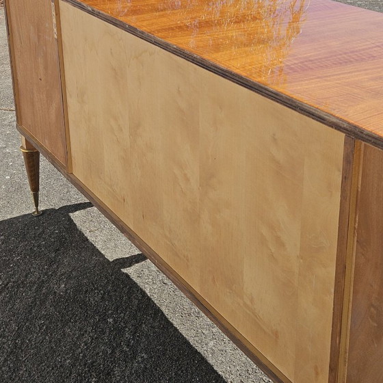 Image 1 of Frans dressoir uit het midden van de 20e eeuw - Luxe buffetkast van wortelhout - jaren 60