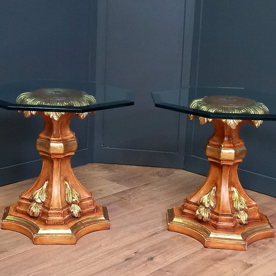 Image 1 of Unique Hollywood Regency side table 2 of 2