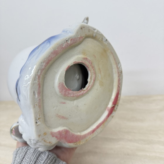 Image 1 of Dolfijn en zeemeermin Kleurrijk keramiek Vintage Tafellampje, 1970