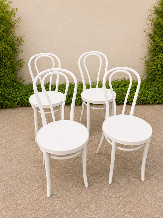 Mooie Set Van 4 Vintage IKEA ÖGLA Stoelen In Wit, Uit De Jaren ’80/’90. – Eetkamerstoelen, Plastic (photo 3 of 5)