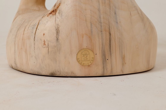 Image 1 of Sculptural Side Table, Stool, Solid Wood, Contemporary Design