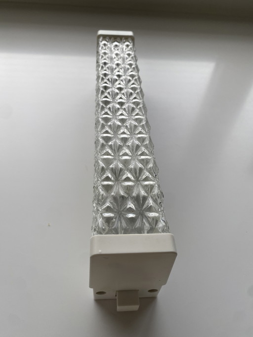 Lámpara de pared vintage de cristal de hielo, años 60