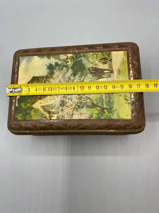 Lithographed tin box – Spring pastoral scene – Montpellier – Early 20th century – Decorative Objects (photo 6 of 7)