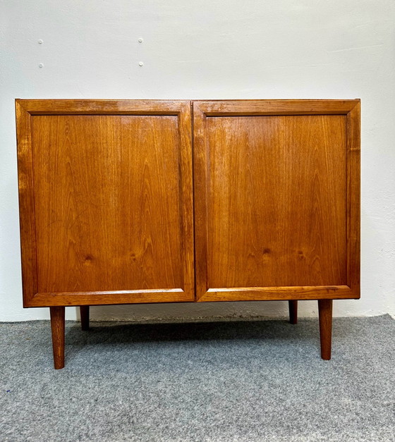 Buffet bas en teck design danois Mid Century, années 50 60 Vintage, Bois, Marron (photo 8 sur 11)