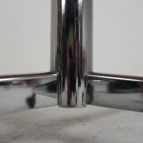 Image 1 of Salontafel opgebouwd uit honderden blokjes hout in een psychedelisch patroon, jaren 90