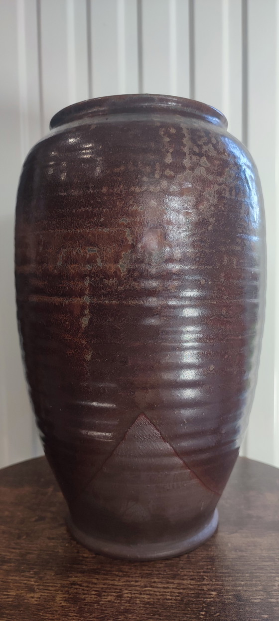 Image 1 of Grand vase en grès signé Hassan Domjean