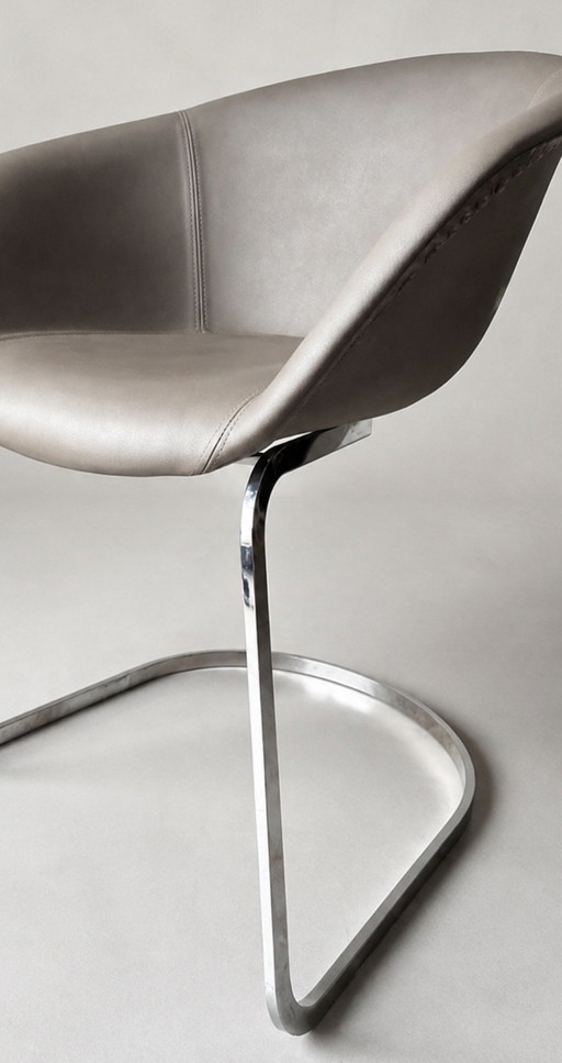 4 Sillas Arper Duna, de Lievore Altherr Molina, Italia (2014) – eetkamerstoelen, Chrome, Leather (photo 2 of 13)