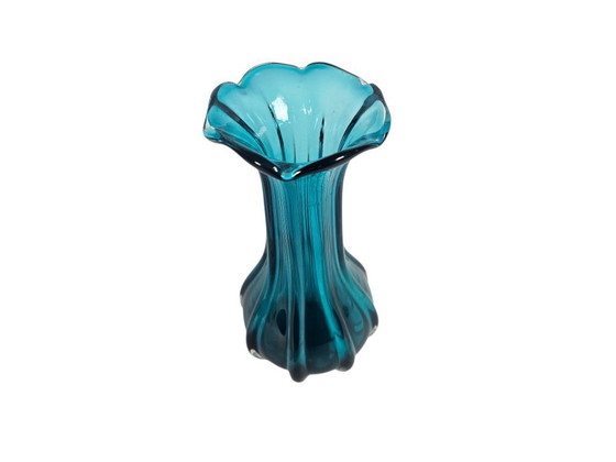 Image 1 of Murano - vaso - blu acquamarina - Italia - terzo quarto del XX secolo