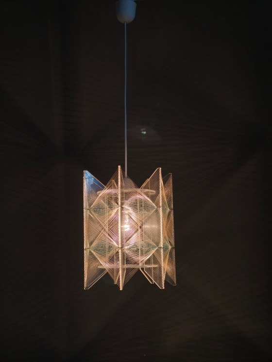 Image 1 of Space Age String Pendant Lamp, Plastic, Czechoslovakia, 1970s