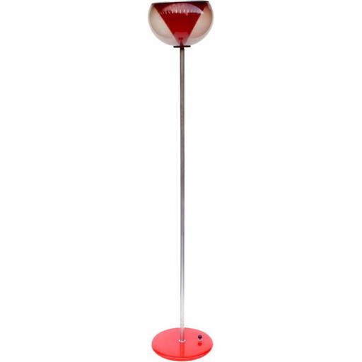 Vintage metalen en plastic vloerlamp uit het ruimtetijdperk lampfer productie, Italië 1960