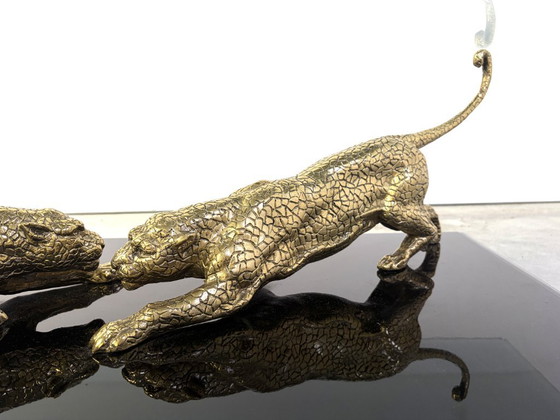 Tavolino da caffè Nicola Voci Jaguar in bronzo, anni '70 – Tavolini da caffè, Legno, Ottone (photo 4 of 14)