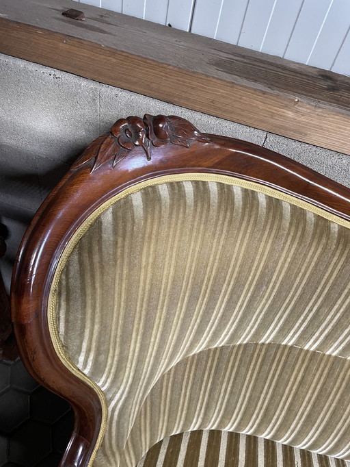 DIVANO ANTICO LUIGI XV set con 2 poltrone