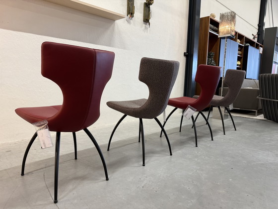 Image 1 of 4 Leolux Callas dining chair Red fabric leather