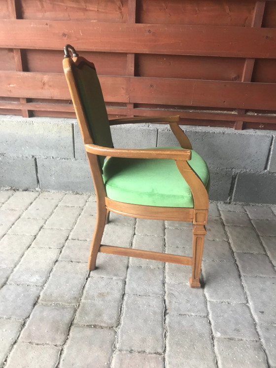 Vintage French Green Armchair – Velvet, Art Deco (photo 6 of 8)