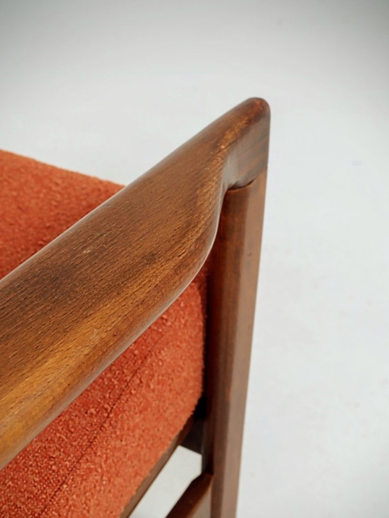 Image 1 of Modern Scandinavian chair terracotta bouclé 1965 design by Z.Baczyk 