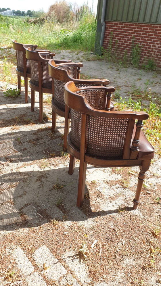 Image 1 of 4 classic oak dining armchairs